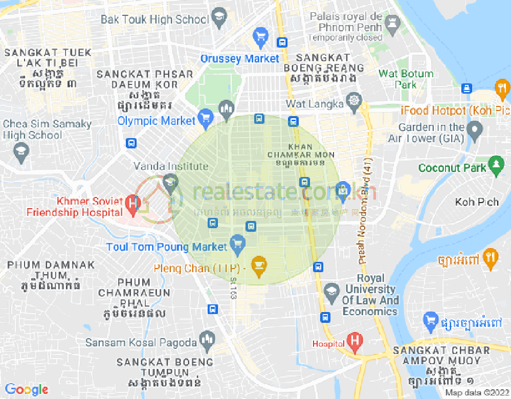 Mapa: BKK 3, Boeng Keng Kang, Phnom Penh