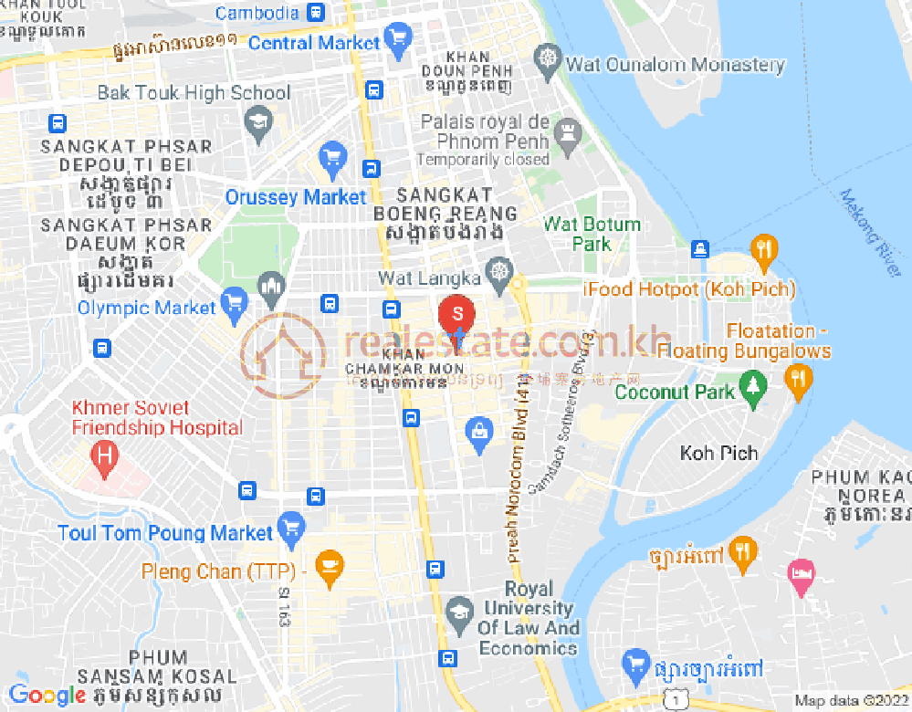 BKK 1, ボンケンコン, プノンペンの地図