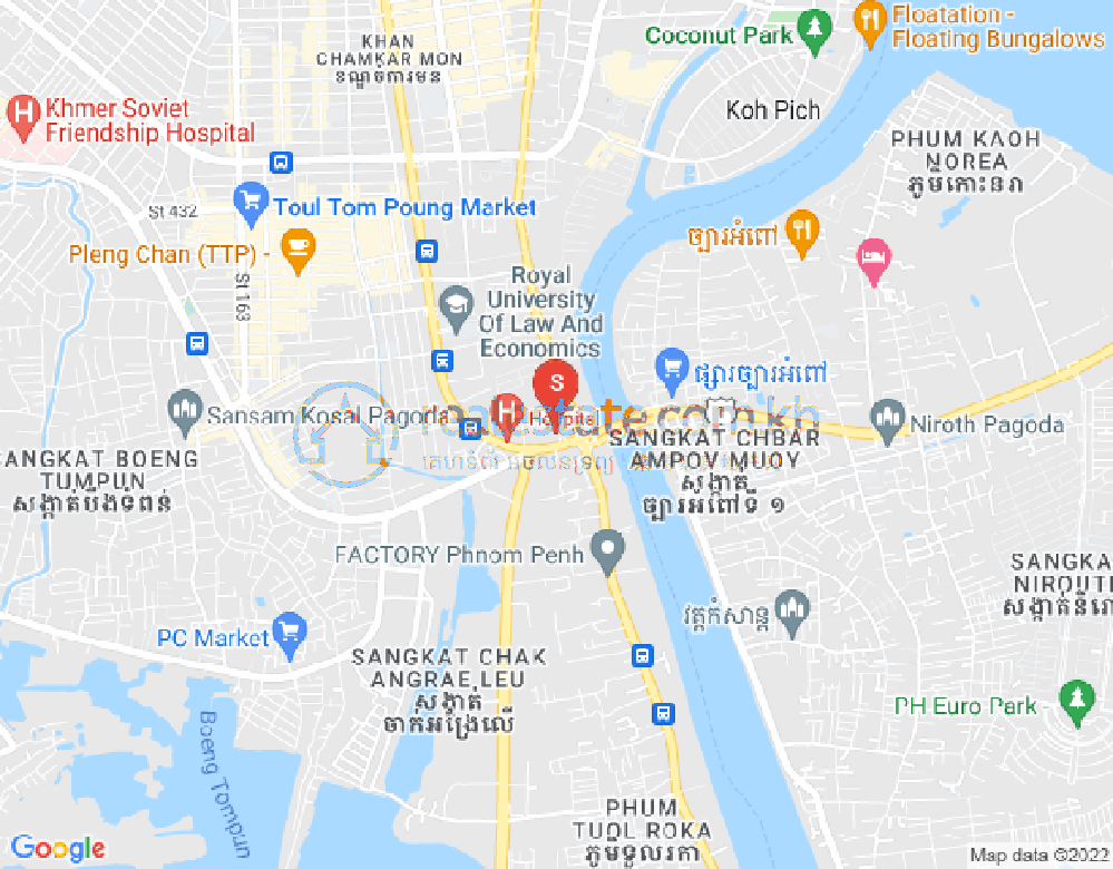 แผนที่ โตนเลบาสัก, จัมการมอน, พนมเปญ