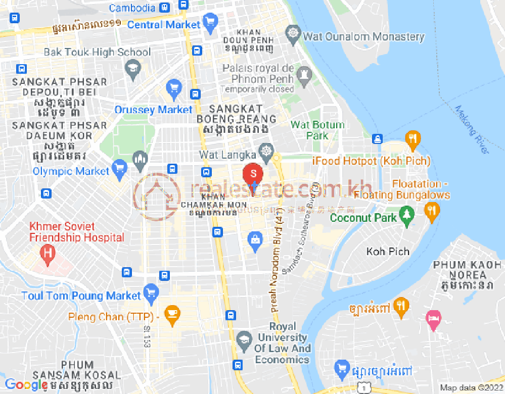 BKK 1, ボンケンコン, プノンペンの地図