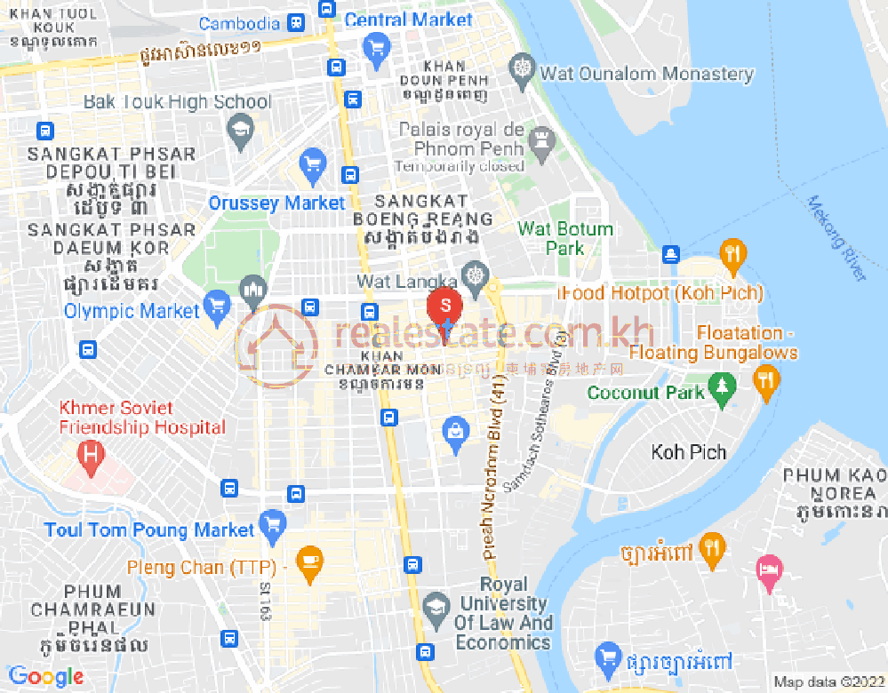 Mapa: BKK 1, Boeng Keng Kang, Phnom Penh