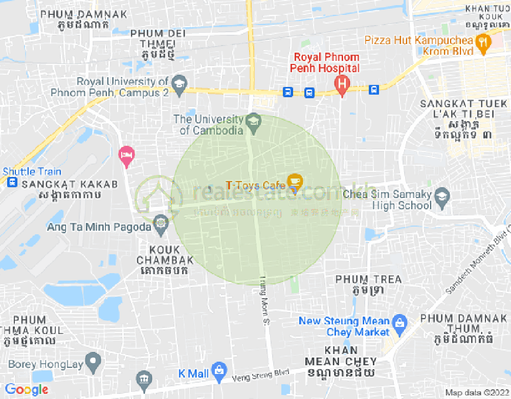 Mapa: Tuek Thla, Sen Sok, Phnom Penh