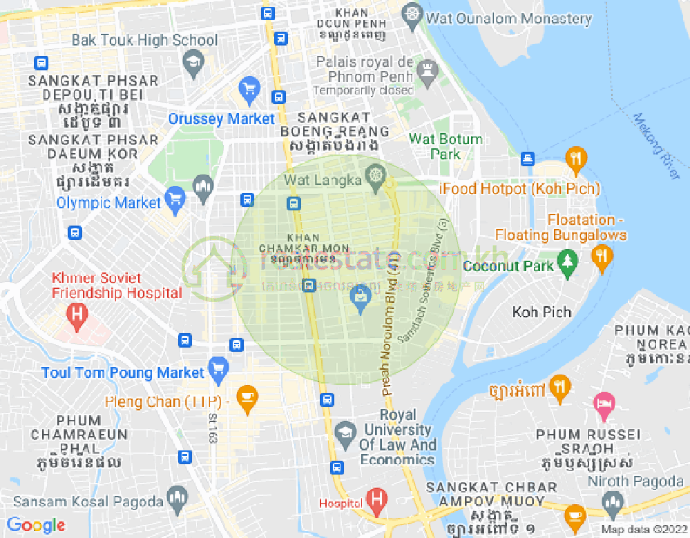 Mapa: BKK 1, Boeng Keng Kang, Phnom Penh