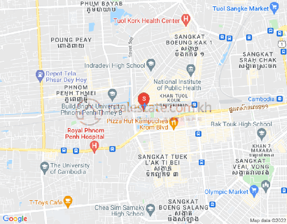 แผนที่ บึงกัก 2, ตวลโคก, พนมเปญ