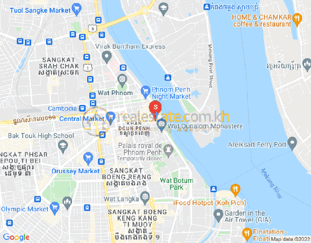 Carte de Phsar Kandal I, Daun Penh, Phnom Penh