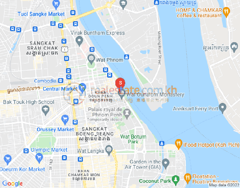 Mapa: Phsar Kandal I, Daun Penh, Phnom Penh