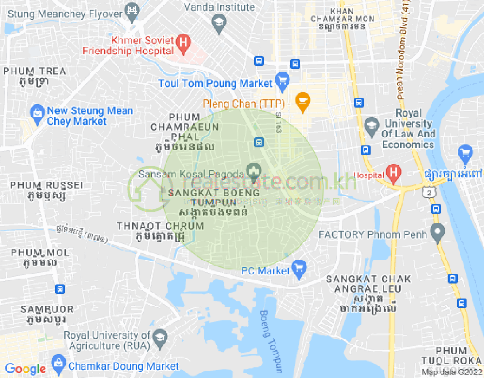 แผนที่ สตึงเมียนเจย, เมียนเจ็ย, พนมเปญ