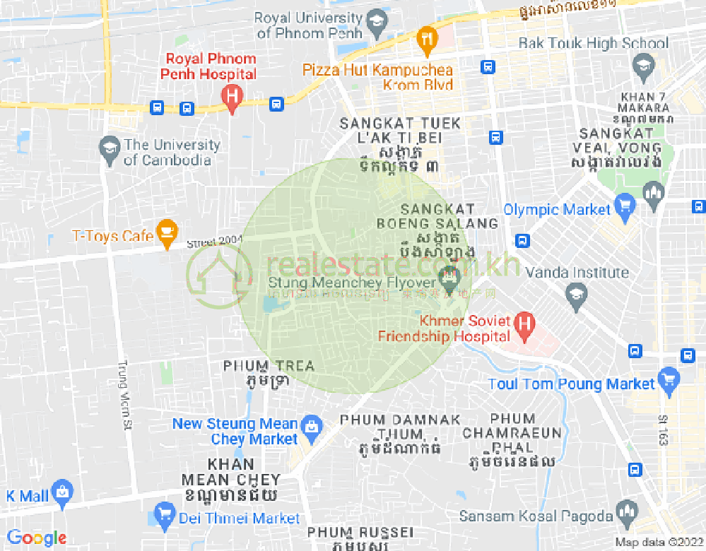 Mapa: Khmuonh, Sen Sok, Phnom Penh