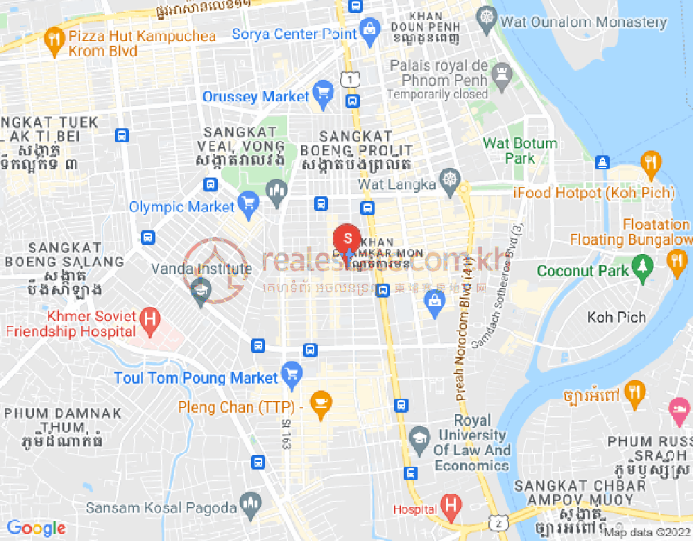万景岗3分区（BKK3), 波哥堪, 金边地图