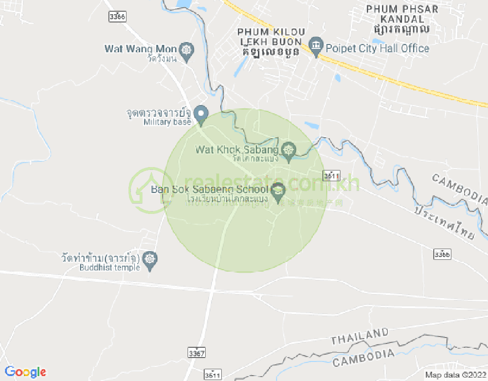 Carte de ផ្លូវអូរនាង, Poipet, Banteay Meanchey