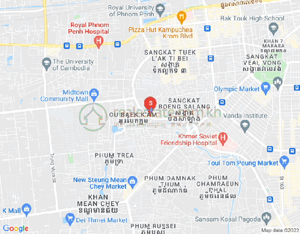 Tuek Thla屯, 森速区, 金边地图