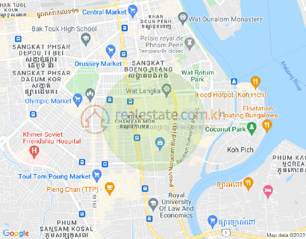 Map of BKK 1, Boeng Keng Kang, Phnom Penh