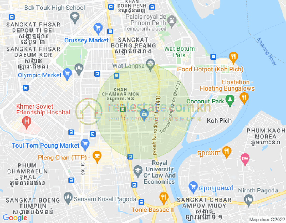 Mapa: BKK 1, Boeng Keng Kang, Phnom Penh