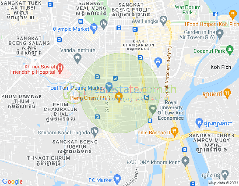 Mapa: Toul Tum Poung 1, Chamkarmon, Phnom Penh