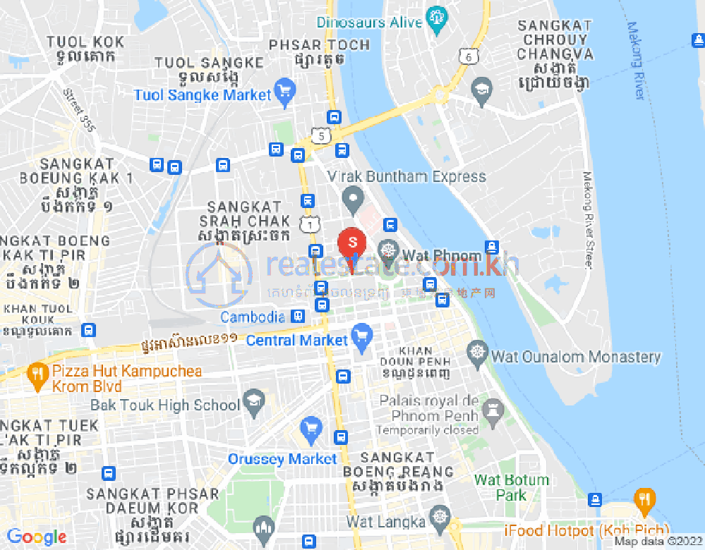 Carte de Chakto Mukh, Daun Penh, Phnom Penh