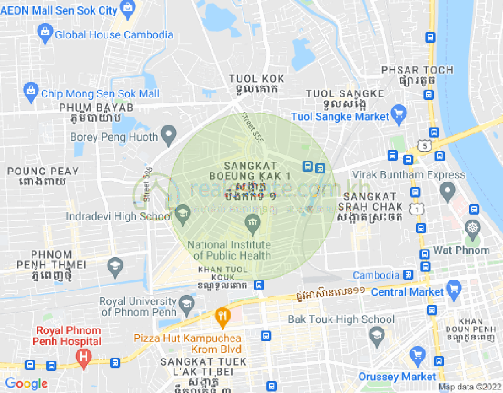 万谷湖1分区, 堆谷区, 金边地图