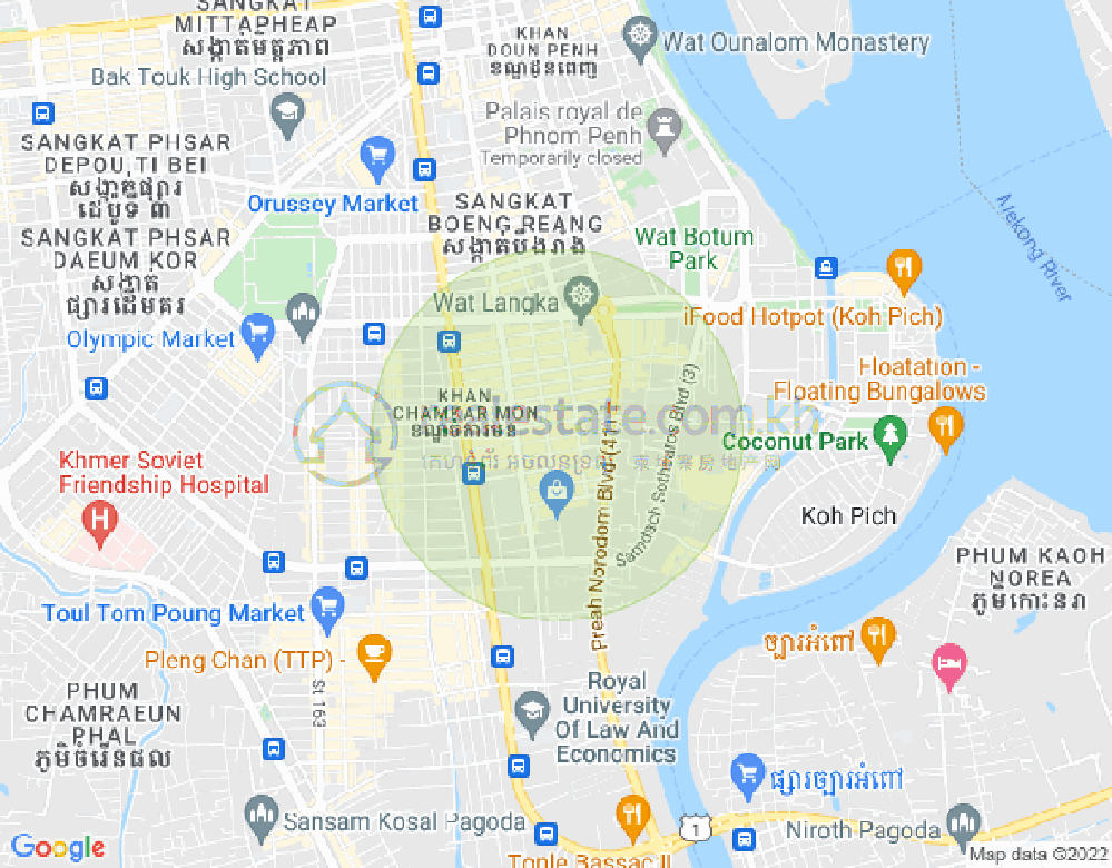 Map of BKK 1, Boeng Keng Kang, Phnom Penh