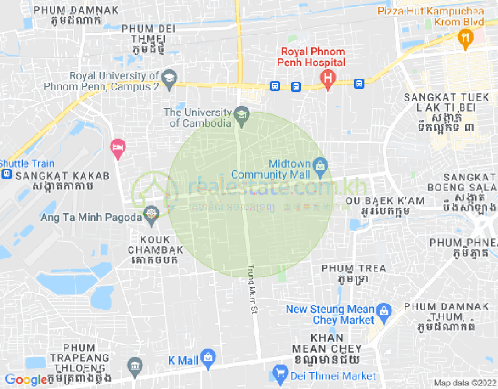 Mapa: Tuek Thla, Sen Sok, Phnom Penh