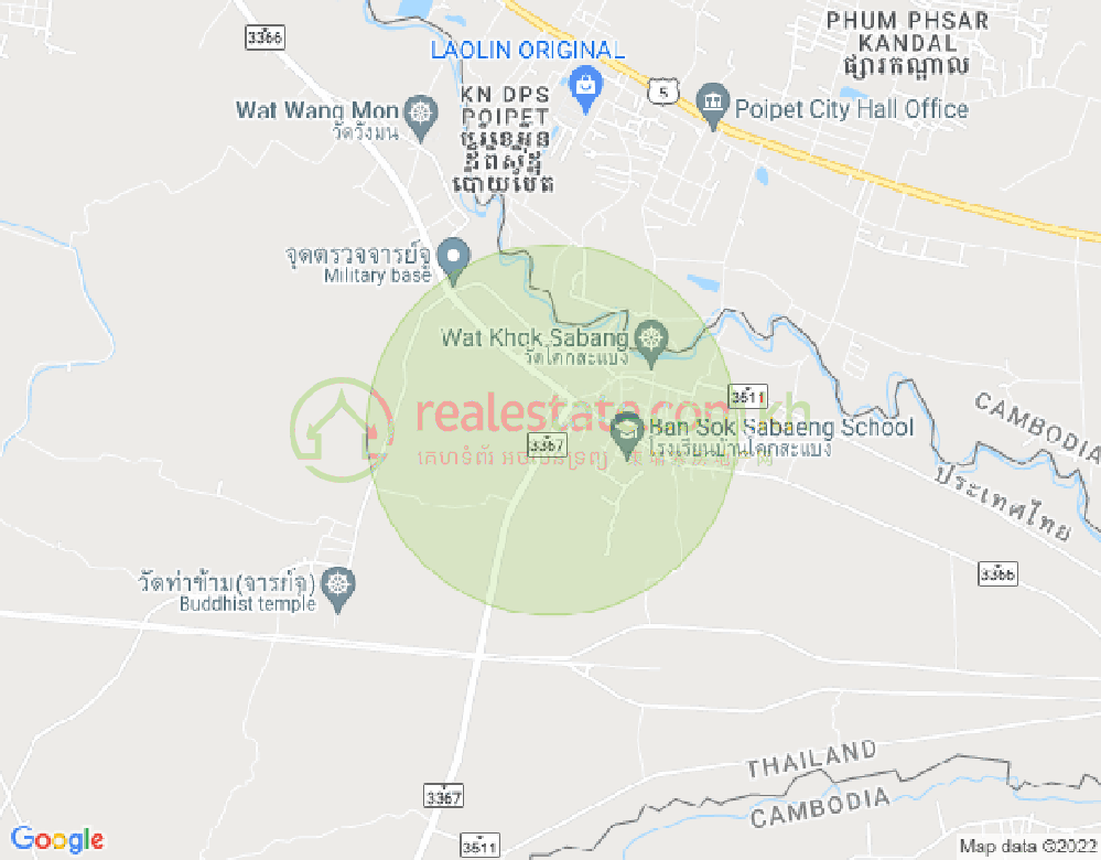 Mapa: ផ្លូវអូរនាង, Poipet, Banteay Meanchey