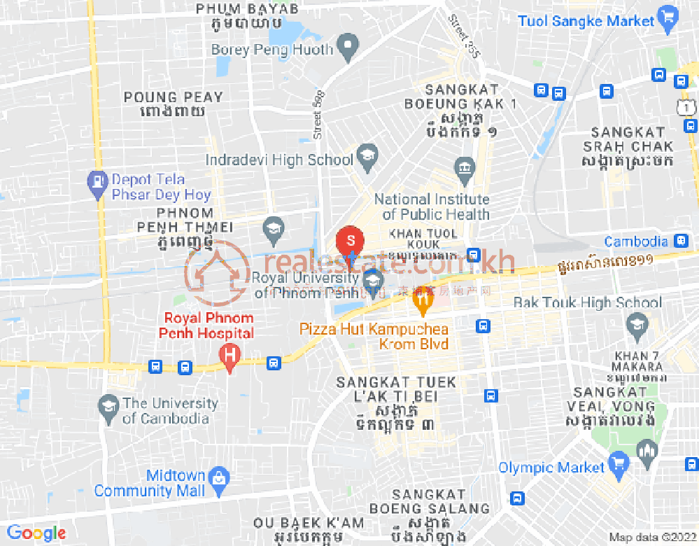Map of Boeung Kak 2, Toul Kork, Phnom Penh