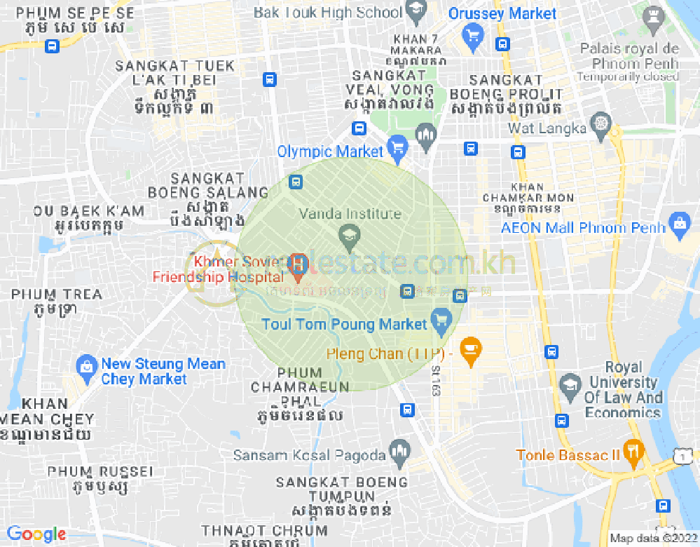 Карта Тул Том Пунг 1, Чамкармон, Пномпень