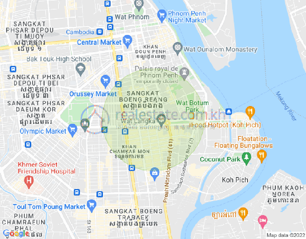 Map of BKK 1, Boeng Keng Kang, Phnom Penh