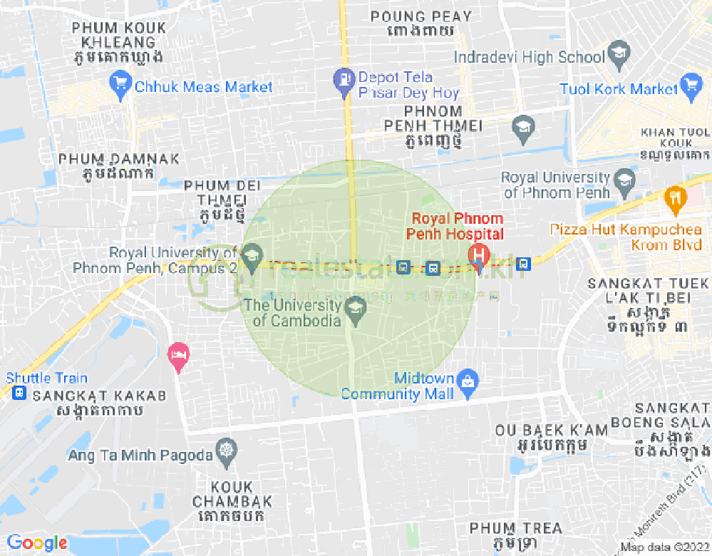 Tuek Thla屯, 森速区, 金边地图