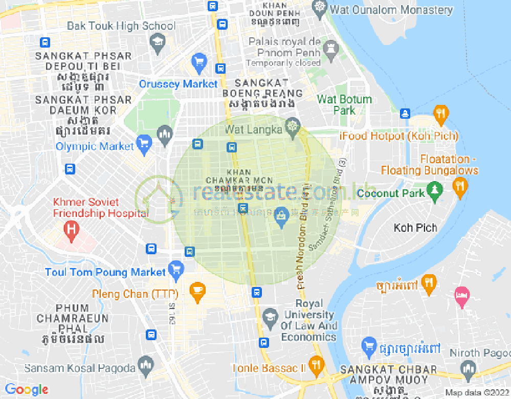 Map of BKK 1, Boeng Keng Kang, Phnom Penh