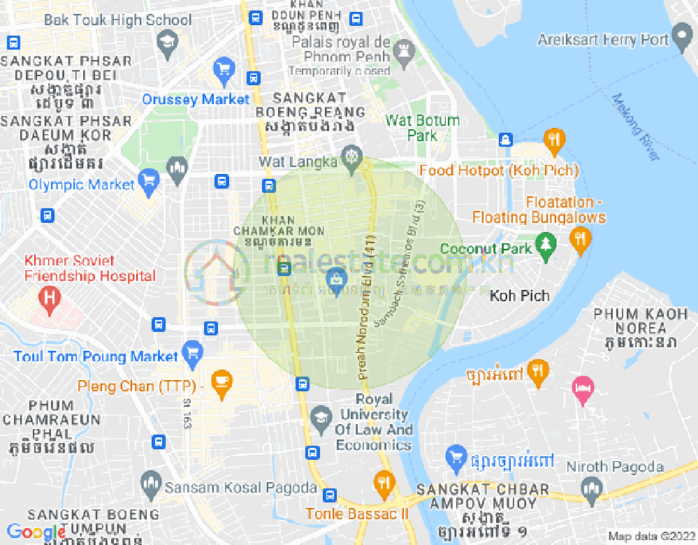Map of BKK 1, Boeng Keng Kang, Phnom Penh