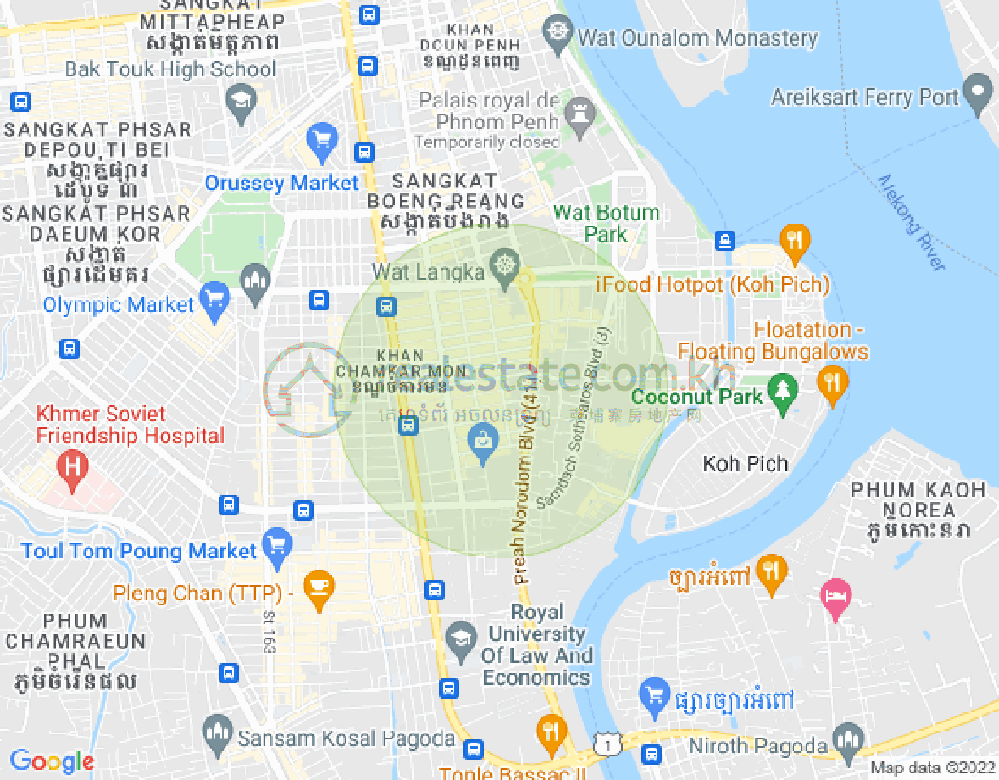 Map of BKK 1, Boeng Keng Kang, Phnom Penh