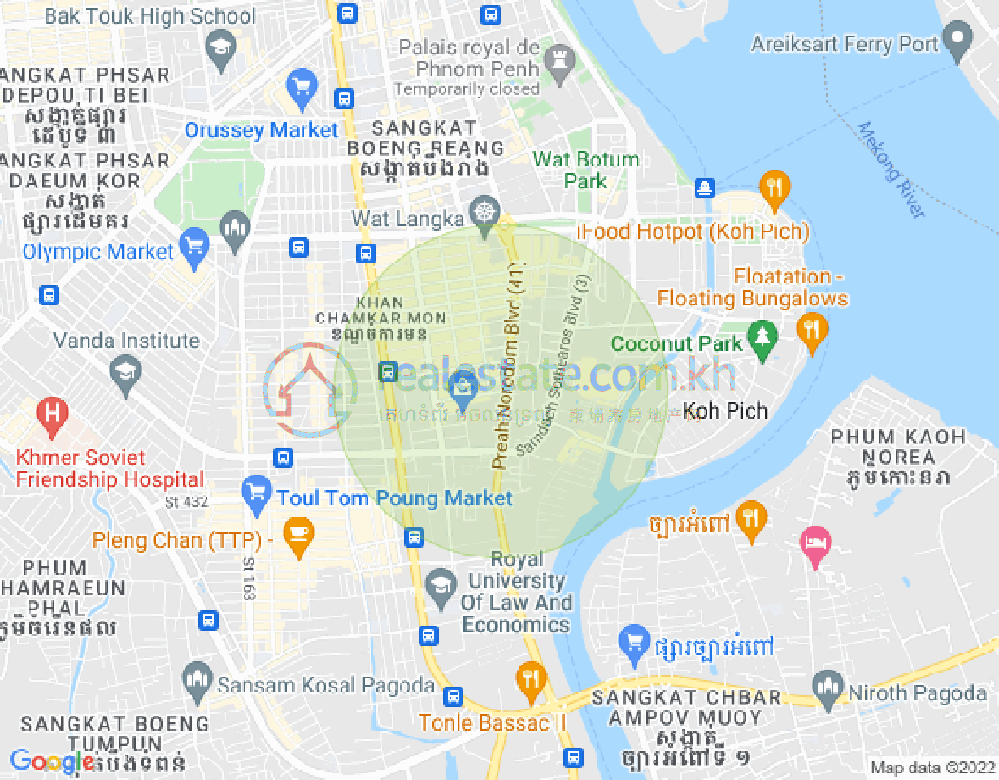 Map of BKK 1, Boeng Keng Kang, Phnom Penh