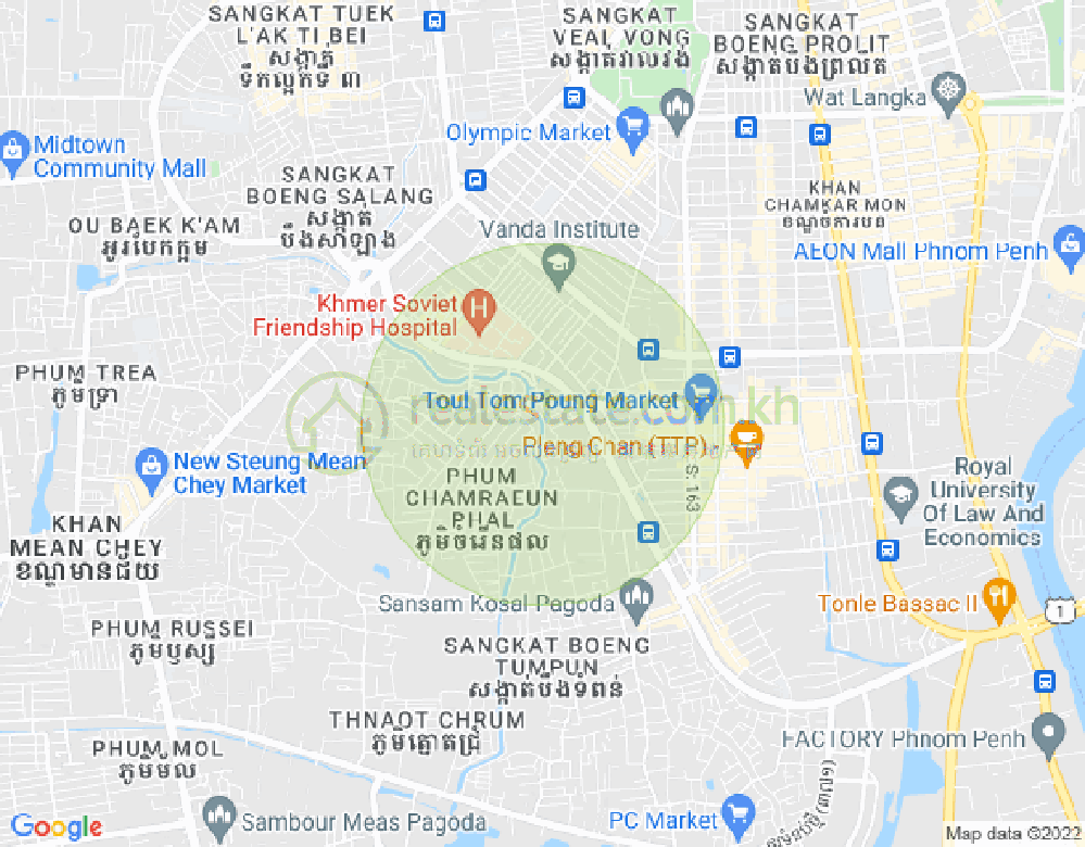 แผนที่ ตุมนบตึก, บึงเกงกอง, พนมเปญ