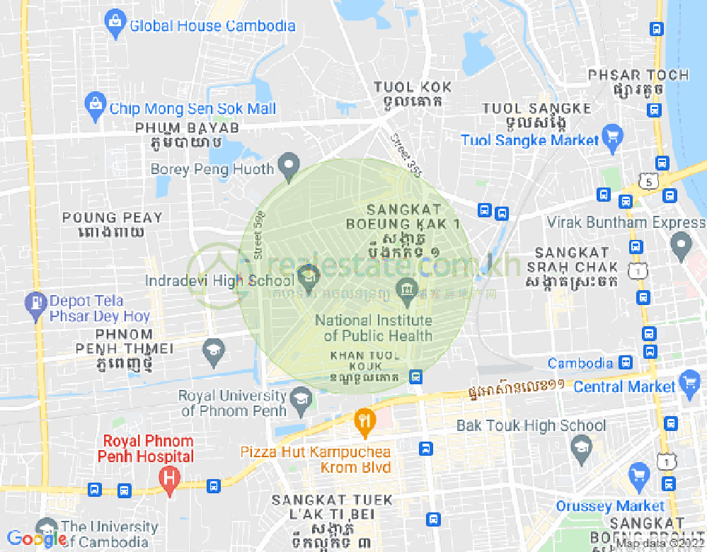 Map of Boeung Kak 2, Toul Kork, Phnom Penh