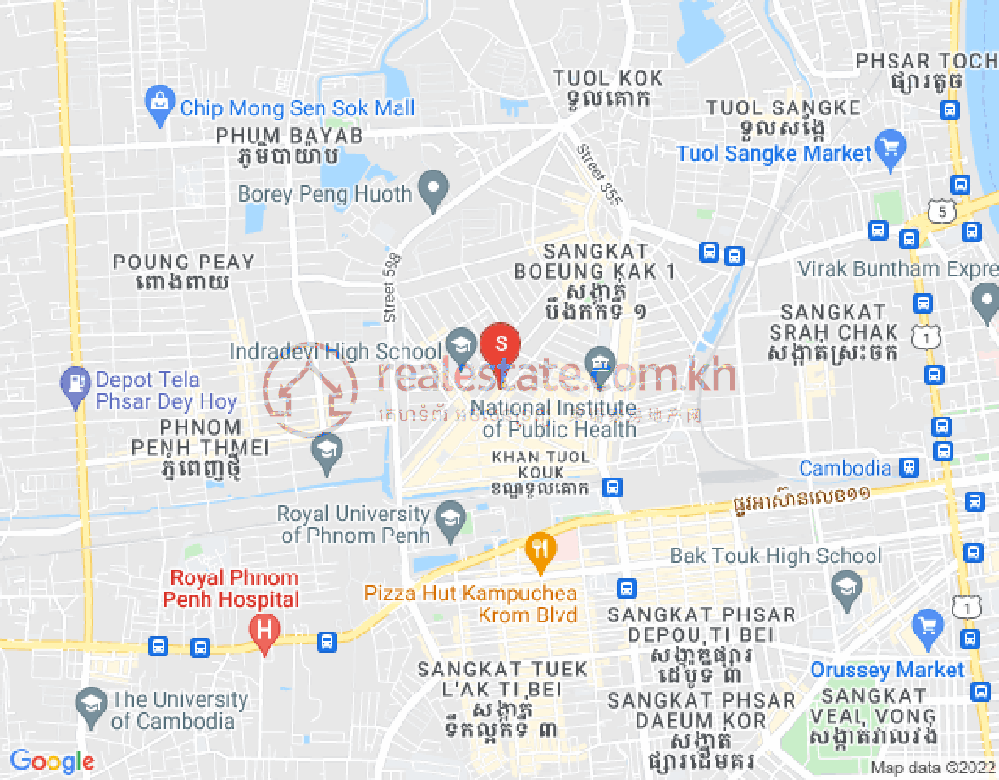 Map of Boeung Kak 2, Toul Kork, Phnom Penh