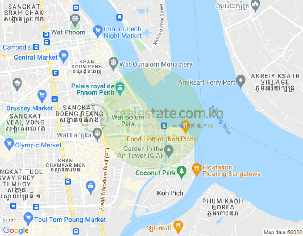 Carte de Chakto Mukh, Daun Penh, Phnom Penh