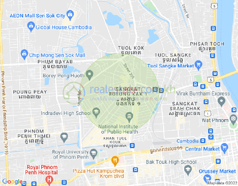 万谷湖1分区, 堆谷区, 金边地图