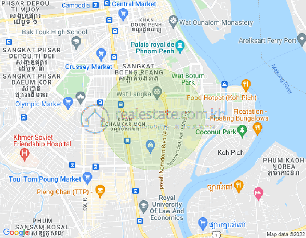 Map of BKK 1, Boeng Keng Kang, Phnom Penh