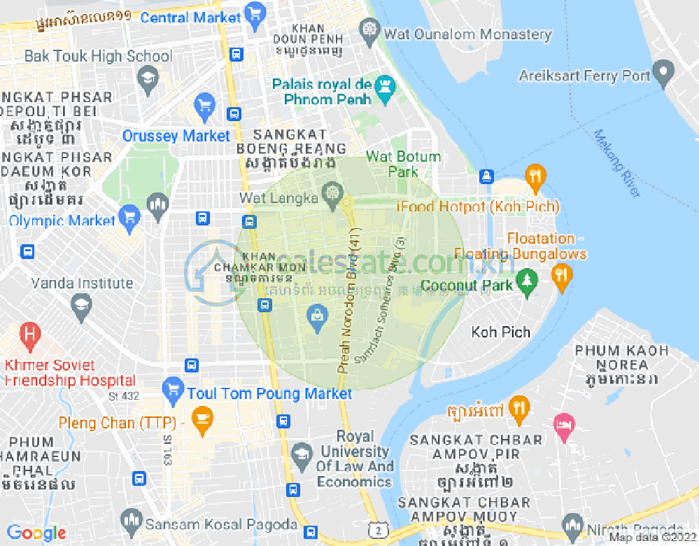 Map of BKK 1, Boeng Keng Kang, Phnom Penh