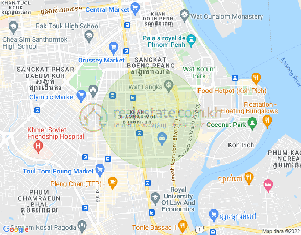 Map of BKK 1, Boeng Keng Kang, Phnom Penh