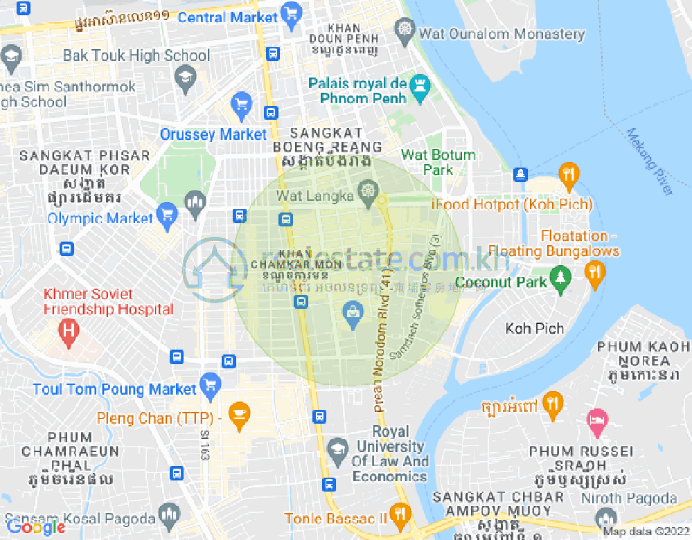 Mapa: BKK 1, Boeng Keng Kang, Phnom Penh