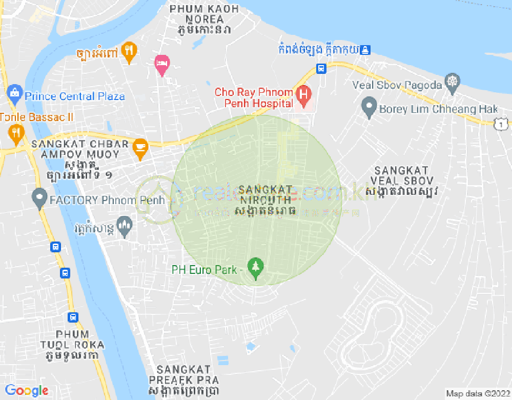 Mapa: Nirouth, Chbar Ampov, Phnom Penh