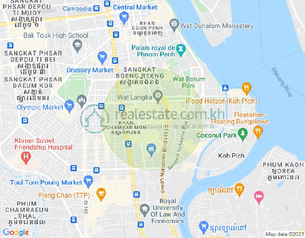 BKK 1, ボンケンコン, プノンペンの地図