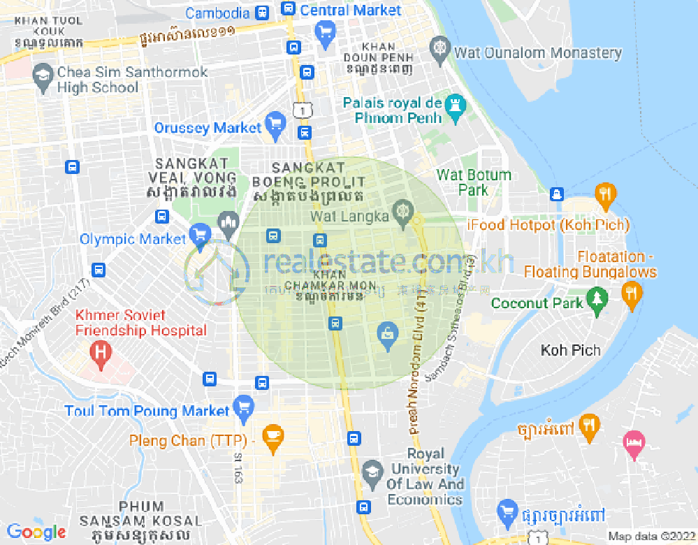 Mapa: BKK 1, Boeng Keng Kang, Phnom Penh