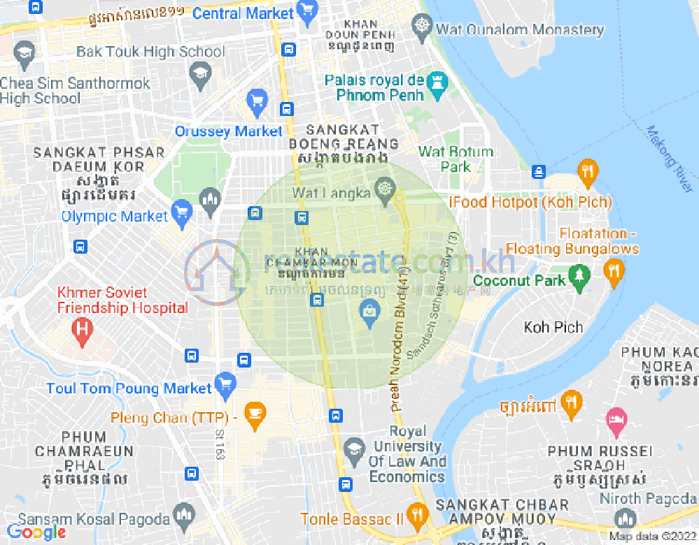 Mapa: BKK 1, Boeng Keng Kang, Phnom Penh
