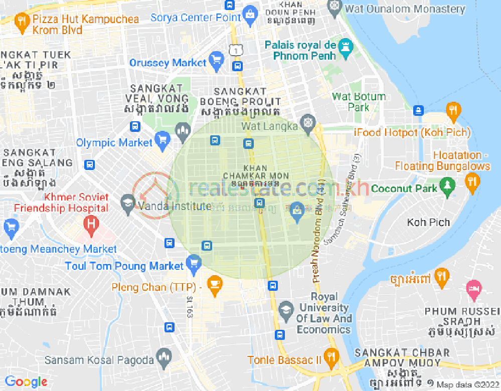Mapa: BKK 2, Boeng Keng Kang, Phnom Penh
