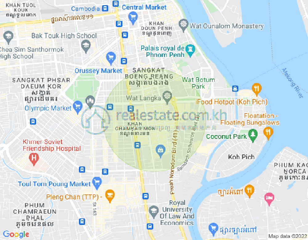 Map of BKK 1, Boeng Keng Kang, Phnom Penh