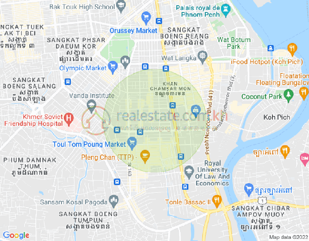 Map of BKK 3, Boeng Keng Kang, Phnom Penh
