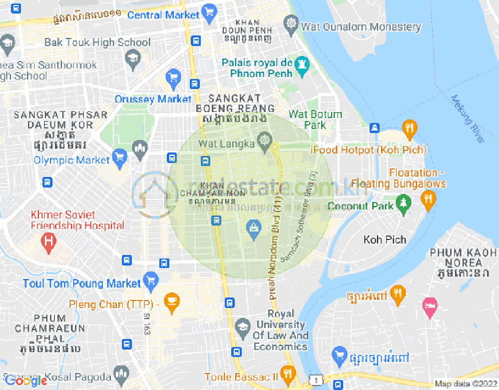 Map of BKK 1, Boeng Keng Kang, Phnom Penh