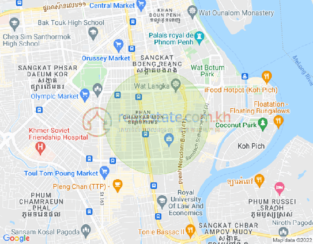 Mapa: BKK 1, Boeng Keng Kang, Phnom Penh