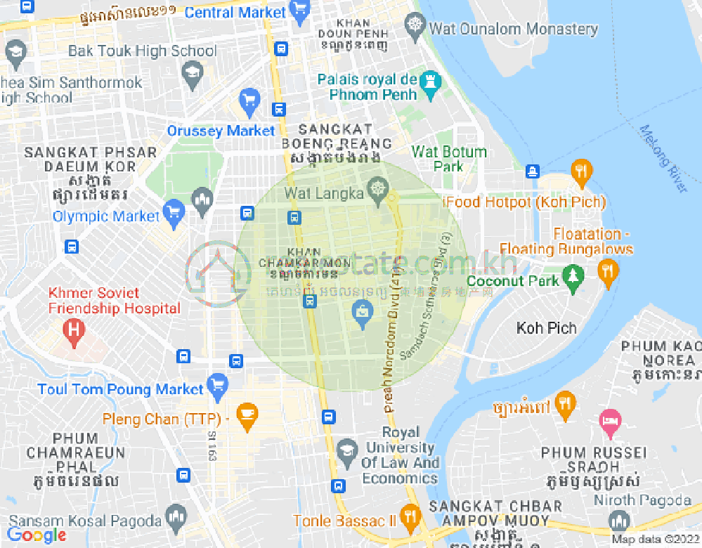 Map of BKK 1, Boeng Keng Kang, Phnom Penh